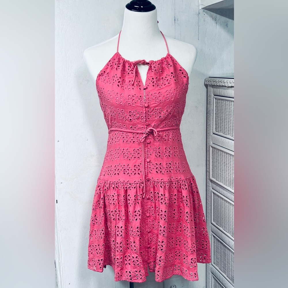 J crew, pink eyelet dress size 8